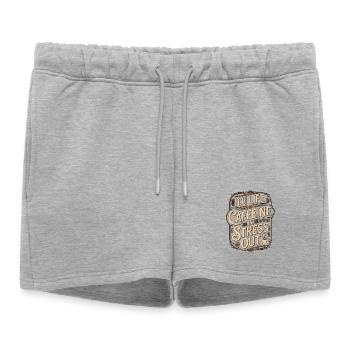 Infirmière en soins intensifs Vie en soins intensifs Caféine chez l’infirmière diplômée - Short de survêtement femme premium - gris chiné - Devant - AI Model Female 172 light (172cm)