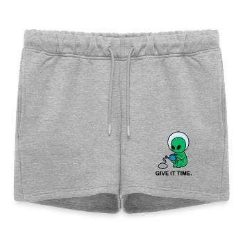 Patience interstellaire - Short de survêtement femme premium - gris chiné - Devant - AI Model Female 172 light (172cm)