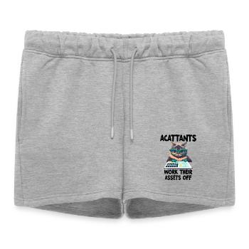 Des comptables drôles travaillent avec leurs actifs - Short de survêtement femme premium - gris chiné - Devant - AI Model Female 172 light (172cm)