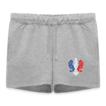 Aigle tricolore emblème - Short de survêtement femme premium - gris chiné - Devant - AI Model Female 172 light (172cm)