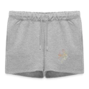 Dessin rétro d’avion - Short de survêtement femme premium - gris chiné - Devant - AI Model Female 172 light (172cm)