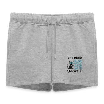 Collègue, employé, travail, stress, stress professionnel - Short de survêtement femme premium - gris chiné - Devant - AI Model Female 172 light (172cm)