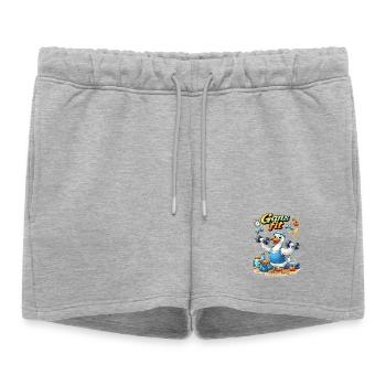 Dessin animé du héros du pouvoir Goose Fit - Short de survêtement femme premium - gris chiné - Devant - AI Model Female 172 light (172cm)