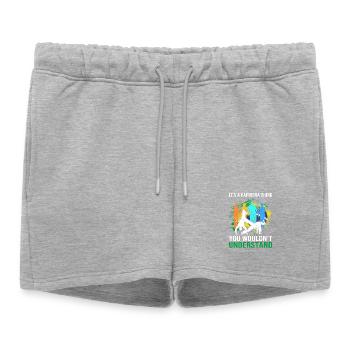 Capoeira - Short de survêtement femme premium - gris chiné - Devant - AI Model Female 172 light (172cm)