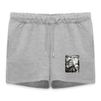 Bigfoot, Alien Rocker, Musique Rock, Main de Rock, OVNI - Short de survêtement femme premium - gris chiné - Devant - AI Model Female 172 light (172cm)
