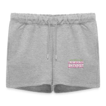J’ai obtenu mon certificat en ligne, je suis pratiquement expert - Short de survêtement femme premium - gris chiné - Devant - AI Model Female 172 light (172cm)