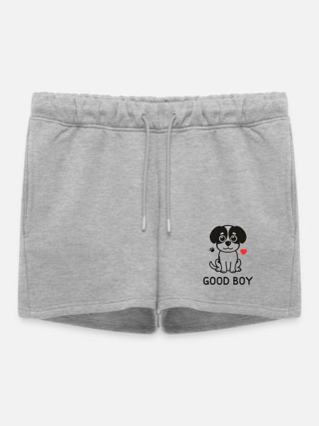 Bon garçon – Motif du chien mignon - Short de survêtement femme premium - gris chiné