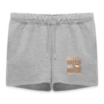 Infirmière praticienne sans café Allaitement Amoureux du café - Short de survêtement femme premium - gris chiné - Devant - AI Model Female 172 light (172cm)