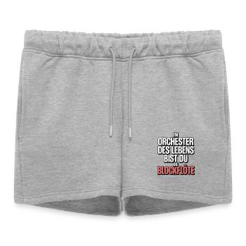Conception de flûtes à bec de l’Orchestre de la Vie - Short de survêtement femme premium - gris chiné - Devant - AI Model Female 172 light (172cm)