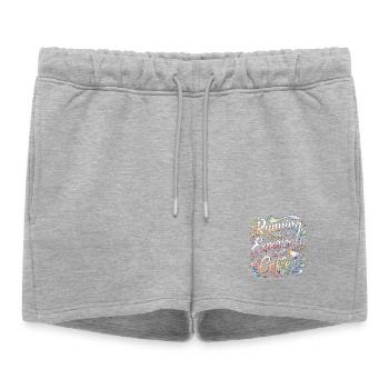 Infirmière vétérane qui fonctionne sur son expérience Infirmière de combat - Short de survêtement femme premium - gris chiné - Devant - AI Model Female 172 light (172cm)