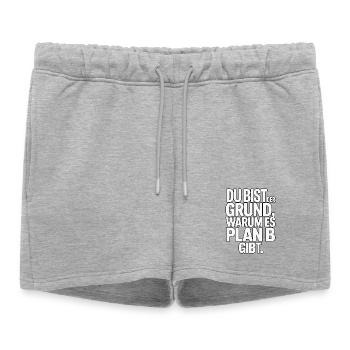 C’est à cause de toi qu’il y a un plan B - Short de survêtement femme premium - gris chiné - Devant - AI Model Female 172 light (172cm)