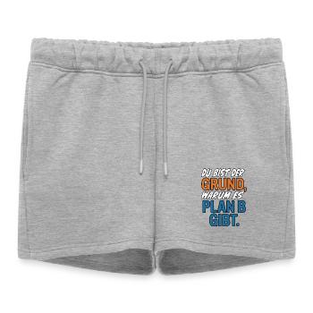 C’est à cause de toi qu’il y a un plan B - Short de survêtement femme premium - gris chiné - Devant - AI Model Female 172 light (172cm)