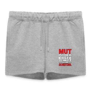 Le courage est la première étape vers l’échec - Short de survêtement femme premium - gris chiné - Devant - AI Model Female 172 light (172cm)