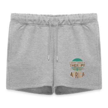 Safari Afrique : Savane faunique du Serengeti - Short de survêtement femme premium - gris chiné - Devant - AI Model Female 172 light (172cm)