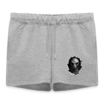 Alien Looking Out Of Shirt - Women’s Premium Organic Sweatshorts - heather grey - Front - AI Model Female 172 light (172cm)