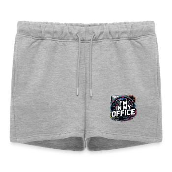 Je suis dans mon bureau - Short de survêtement femme premium - gris chiné - Devant - AI Model Female 172 light (172cm)