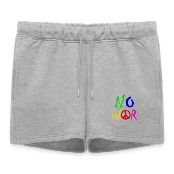 PAS DE GUERRE – Déclaration pour la paix contre la guerre - Short de survêtement femme premium - gris chiné - Devant - AI Model Female 172 light (172cm)