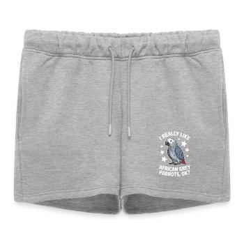 Expressions du perroquet gris Drôle de cadeau du perroquet gris - Short de survêtement femme premium - gris chiné - Devant - AI Model Female 172 light (172cm)