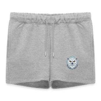 Portrait de la chouette en cristal de glace - Short de survêtement femme premium - gris chiné - Devant - AI Model Female 172 light (172cm)