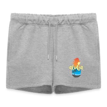 Aloha Sunset Pineapple – Hawaii Beach Vibes - Women’s Premium Organic Sweatshorts - heather grey - Front - AI Model Female 172 light (172cm)