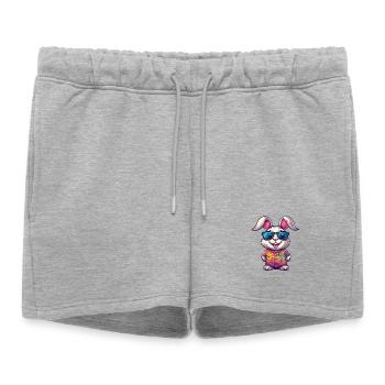 Bunny Comic Holiday - Short de survêtement femme premium - gris chiné - Devant - AI Model Female 172 light (172cm)