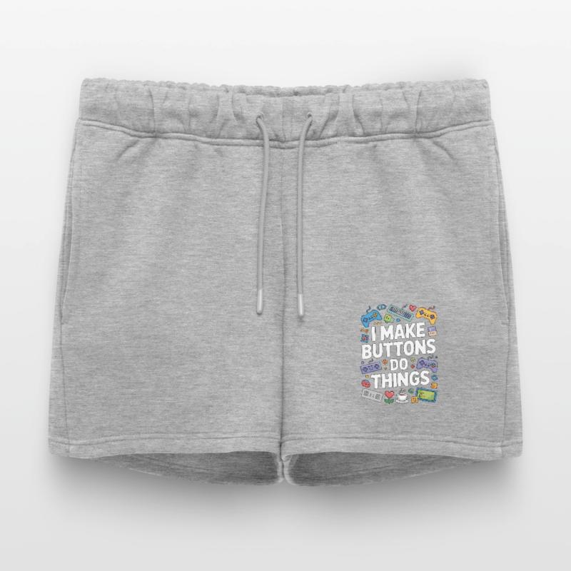 Game Developer I Make Buttons Software Developer Women’s Premium Organic Sweatshorts
