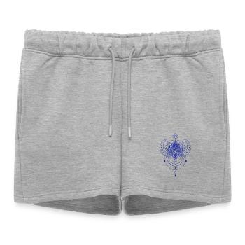 Spiritualité Méditation Géométrie sacrée Lotus - Short de survêtement femme premium - gris chiné - Devant - AI Model Female 172 light (172cm)