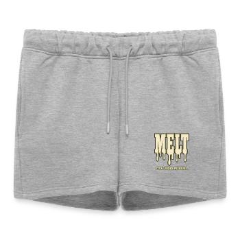 MELT – Refroidir sous pression | Humour sur le stress - Short de survêtement femme premium - gris chiné - Devant - AI Model Female 172 light (172cm)