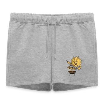 Soleil Grilleur Citadin canicule  - Short de survêtement femme premium - gris chiné - Devant - AI Model Female 172 light (172cm)