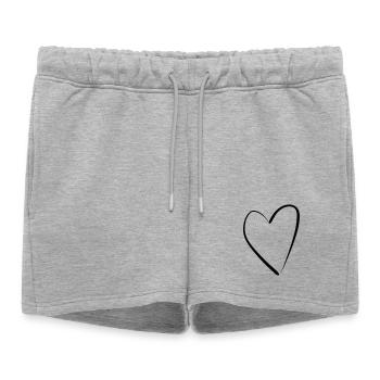 cœur - Short de survêtement femme premium - gris chiné - Devant - AI Model Female 172 light (172cm)