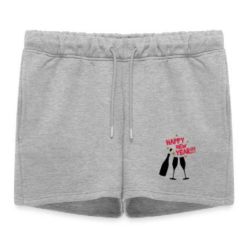 Happy new year - Bonne année - Short de survêtement femme premium - gris chiné - Devant - AI Model Female 172 light (172cm)