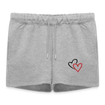 Heart, Hearts, 2 Hearts, Double Heart - Women’s Premium Organic Sweatshorts - heather grey - Front - AI Model Female 172 light (172cm)
