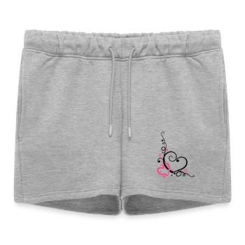 Two hearts with ornament - Women’s Premium Organic Sweatshorts - heather grey - Front - AI Model Female 172 light (172cm)
