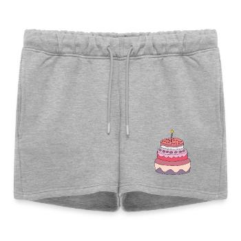 Gâteau - Short de survêtement femme premium - gris chiné - Devant - AI Model Female 172 light (172cm)