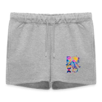 Vélo BMX | Pilote BMX | BMX coloré - Short de survêtement femme premium - gris chiné - Devant - AI Model Female 172 light (172cm)