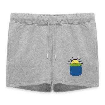 Soleil - Short de survêtement femme premium - gris chiné - Devant - AI Model Female 172 light (172cm)