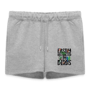 Facilement distrait par les oiseaux - Short de survêtement femme premium - gris chiné - Devant - AI Model Female 172 light (172cm)