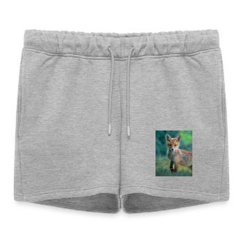 Jeune renard - Short de survêtement femme premium - gris chiné - Devant - AI Model Female 172 light (172cm)