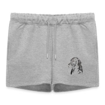 Labrador - Short de survêtement femme premium - gris chiné - Devant - AI Model Female 172 light (172cm)