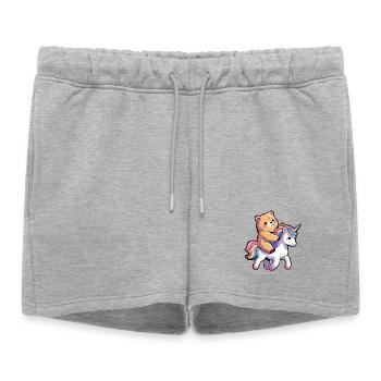 Einhorn - Frauen Premium Organic Sweatshorts - Grau meliert - Vorne - AI Model Female 172 light (172cm)