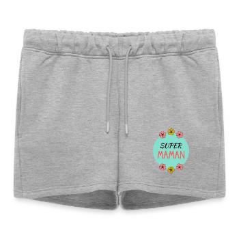 BONNE FÊTE. BONNE FÊTE MAMAN. MAMAN. FÊTE - Short de survêtement femme premium - gris chiné - Devant - AI Model Female 172 light (172cm)