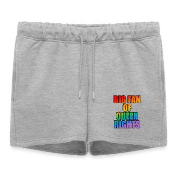 Slogan arc-en-ciel de Big Fan of Queer Rights - Short de survêtement femme premium - gris chiné - Devant - AI Model Female 172 light (172cm)