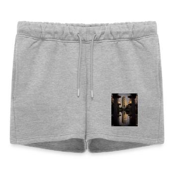 Coincé entre les boulons - Short de survêtement femme premium - gris chiné - Devant - AI Model Female 172 light (172cm)
