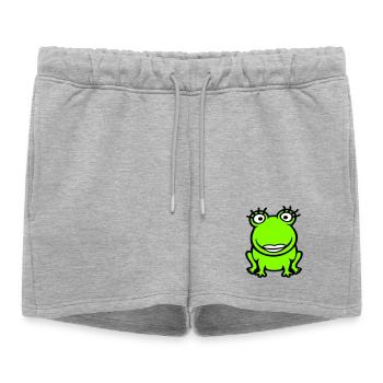 grenouille fille cils jolie femme fille fille - Short de survêtement femme premium - gris chiné - Devant - AI Model Female 172 light (172cm)