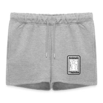 Lapin avec coiffure - Short de survêtement femme premium - gris chiné - Devant - AI Model Female 172 light (172cm)