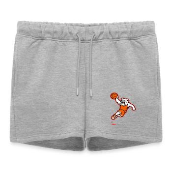 Bulldog Basketball Slam Dunk Mascot - Women’s Premium Organic Sweatshorts - heather grey - Front - AI Model Female 172 light (172cm)