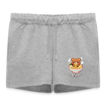 Le ramen me fait sourire - Short de survêtement femme premium - gris chiné - Devant - AI Model Female 172 light (172cm)