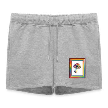 La nature est le voyage - Fliegenpliz près de Goa - Short de survêtement femme premium - gris chiné - Devant - AI Model Female 172 light (172cm)