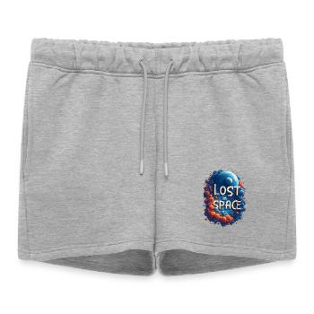 Perdu dans l’espace - Short de survêtement femme premium - gris chiné - Devant - AI Model Female 172 light (172cm)