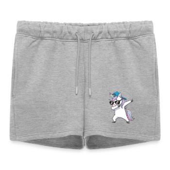Dessin animé de lunettes de soleil licorne à appliquer à la fraîcheur - Short de survêtement femme premium - gris chiné - Devant - AI Model Female 172 light (172cm)